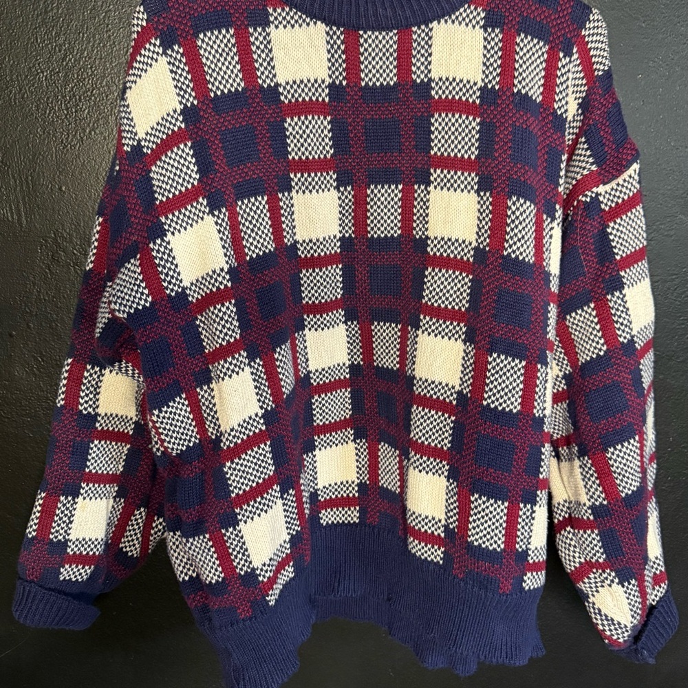 Plaid Crewneck Sweater